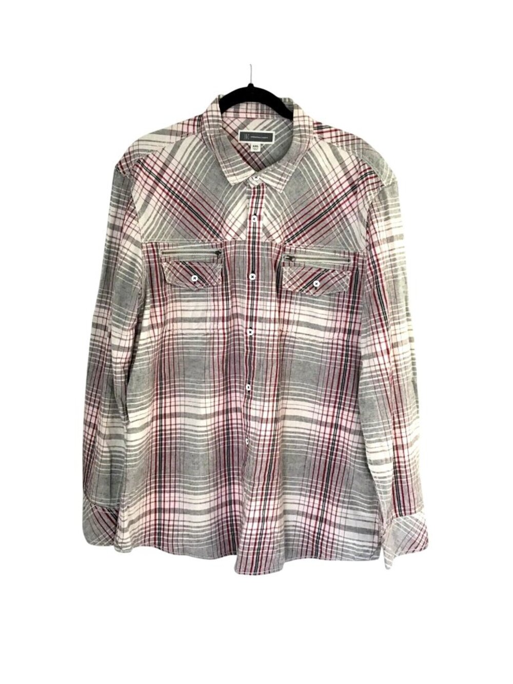 International Concepts- MENS Plaid Cotton-Linen Long sleeve Shirt Size XX-LARGE